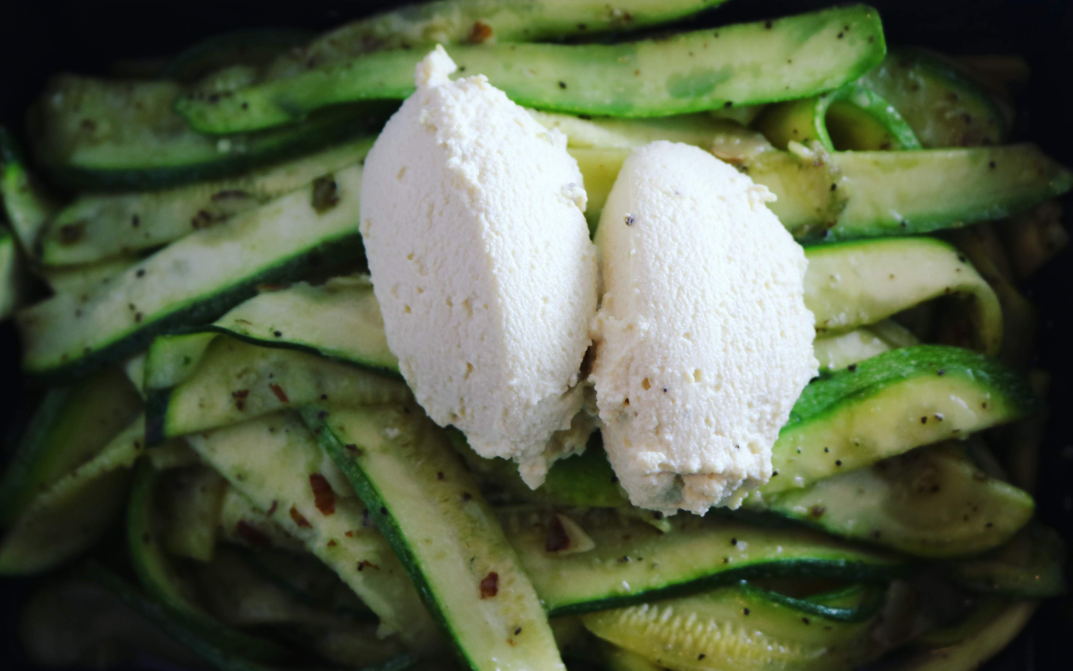 Zucchini Noodles and Truffle Ricotta